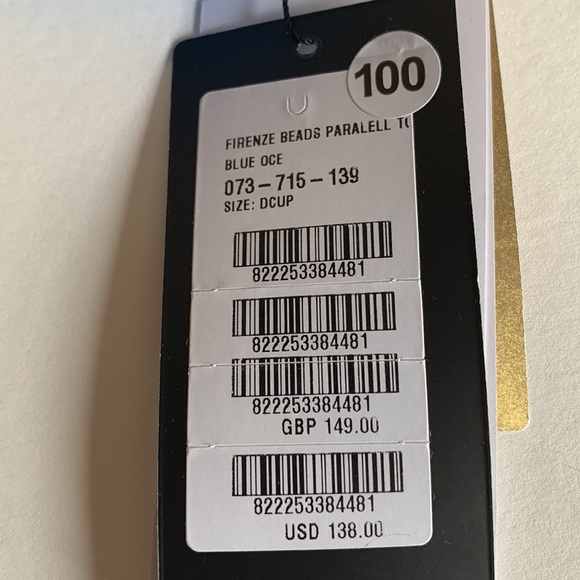 Vix Firenze Beads Parallel Triangle Bikini Top in Blue Ocean - Picture 6 of 9